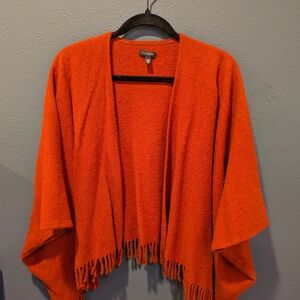 Talbot's Orange Wool Poncho